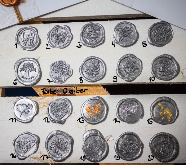 Wachssiegel selbstklebend 10er Set WASS009 - Motiv 9 Olivenzweig